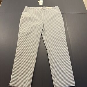 Chicos So Slimming Women's 3R US 16 Gray Stripe Brigitte Slim Leg Ankle Pant